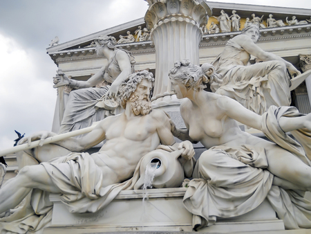 AUSTRIA, VIENNA - MAY 7, 2010. Visiting The Vienna City Hall, detail.のeditorial素材