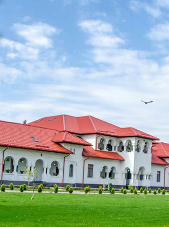 PLOIESTI, ROMANIA - APRIL 22, 2014. The Monastery Ghighiu build in 16 century with miracle icon and healing spring.のeditorial素材