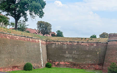 Walls of Citadel fortress Alba Carolina  from Romania, courtyard.