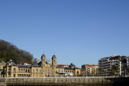 town hall, San Sebastian, Spain. Sunny day in winterのeditorial素材