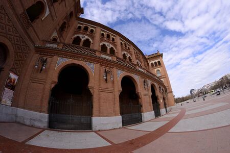 Las Ventas square through a fisheye lens, Madridのeditorial素材
