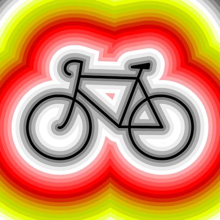 black bike on colorful bike shape expanding around.のイラスト素材