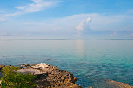 Terrace on the seaside rocksの写真素材