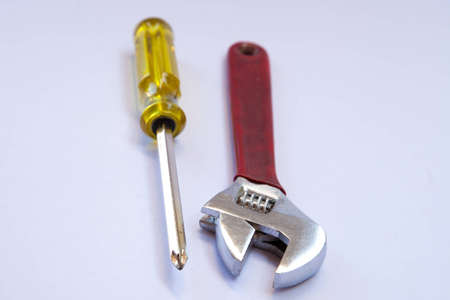 Hand tools, screwdriver and pliers の写真素材