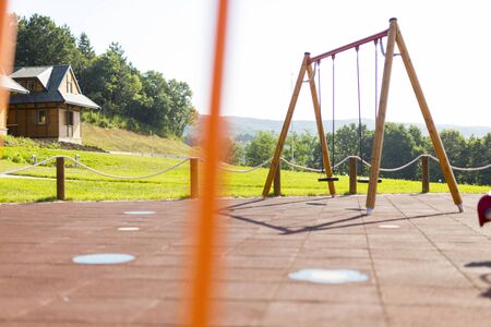 Beautiful playground for children deep in the heart of nature