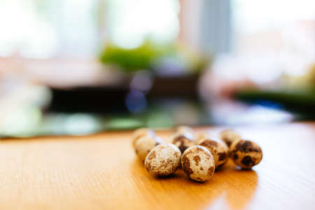 Quail eggs serve as healthy ingredientの写真素材