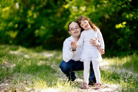 People with down sydrome are equally happy, walking in nature