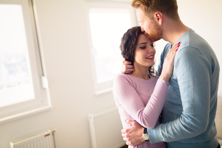 Couple moving into their new homeの写真素材