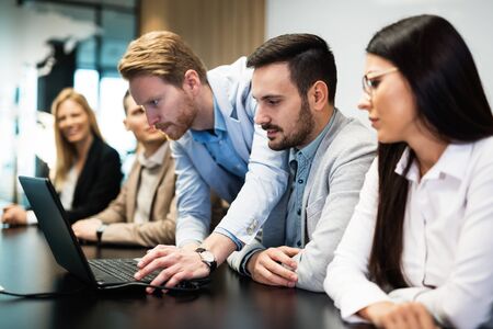 Business people brainstorming in office during conferenceの写真素材