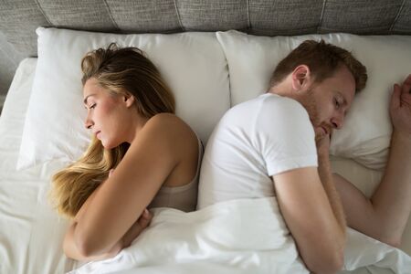Relationship problems due to stress can ruin sex lifeの写真素材