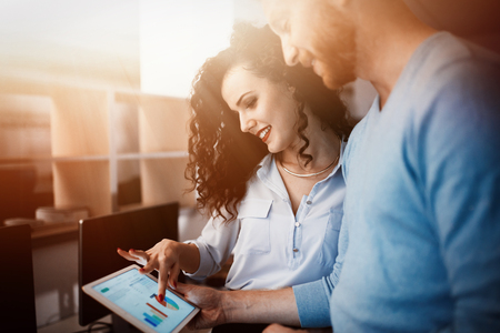 Corporate coworkers brainstorming in  software developement companyの写真素材