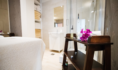 Relaxation treatments in equipped massage wellness saloonの写真素材