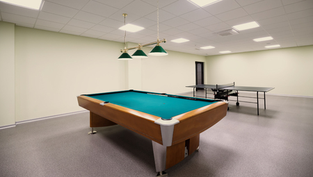 Beautiful snooker table in recreation room