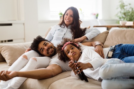 Picture of happy family spending time togetherの写真素材