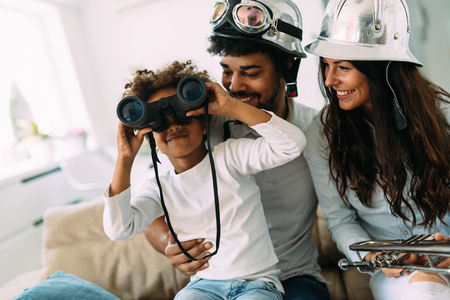 Picture of happy family having fun time togetherの写真素材