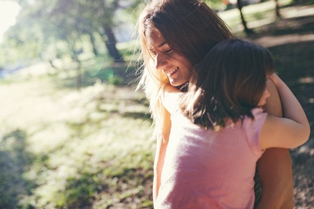 Picture of mother and child with special needsの写真素材