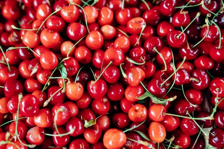 Close up image of lot of fresh strawberriesの写真素材