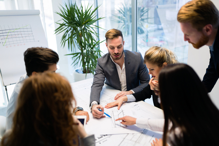 Group of architects working together on projectの写真素材