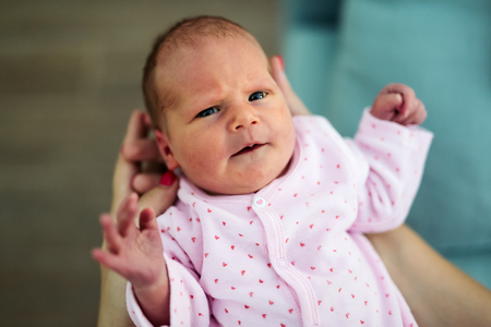Portrait of innocent cute babyの写真素材