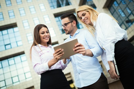 Picture of young attractive business partners standingの写真素材