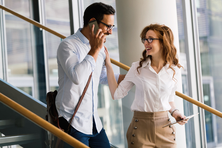 Picture of handsome businessman and beautiful businesswomanの写真素材