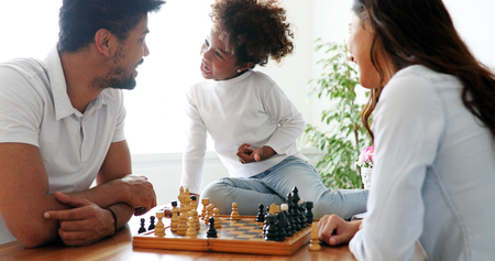 Picture of happy family having fun time togetherの写真素材