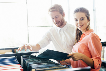 Two students reading and studying in library