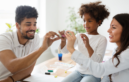 Picture of happy family spending time togetherの写真素材