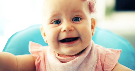 Portrait of pretty baby girlの写真素材