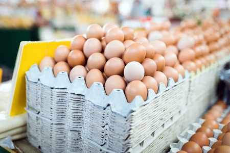 Picture of eggs in box at market