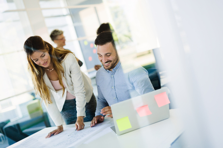 Creative business people working on business project in officeの写真素材