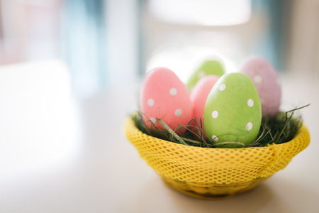 Perfect colorful easter eggsの写真素材