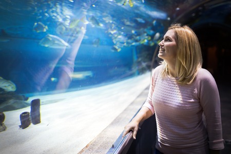 Portrait of women in ocean worldの写真素材