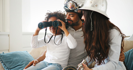 Picture of happy family spending time togetherの写真素材