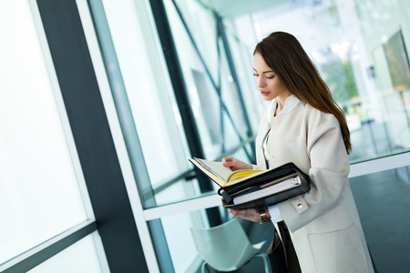 Portrait of young businesswoman going to officeの写真素材