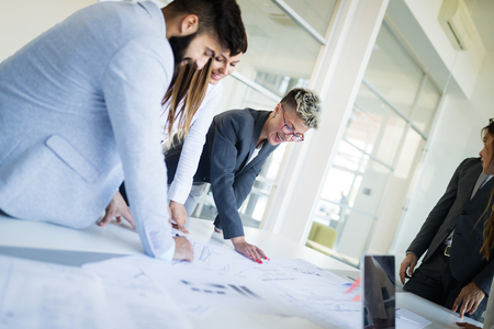 Group of architects working on projectの写真素材
