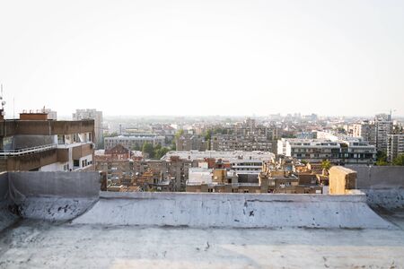 Landscape wiew of buildings and city from rooftop