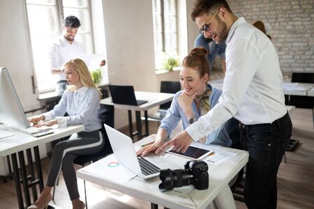 Multiethnic startup business team on meeting in modern bright office interior brainstorming
