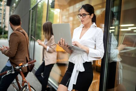 Business team digital device technology connecting conceptの写真素材