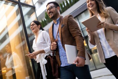 Business team digital device technology connecting conceptの写真素材