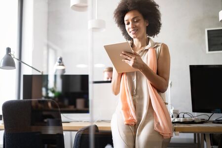 Start up of enterprise, women leader the new company self confidentの写真素材