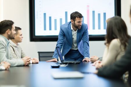 Picture of business meeting in conference roomの写真素材