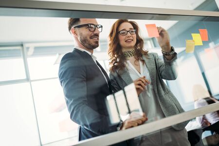 Business people meeting at office and use notes to share ideaの写真素材