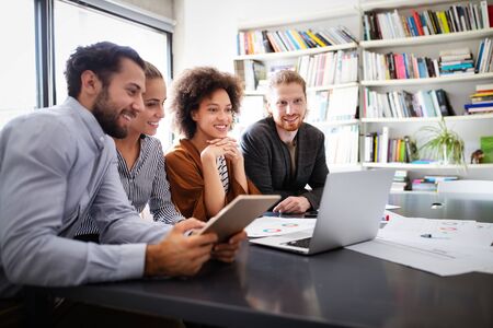 Software engineers working on project and programming in companyの写真素材