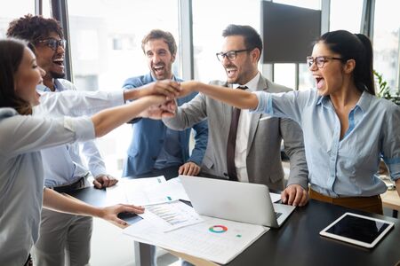 Succesful enterprenours and business people reach goals