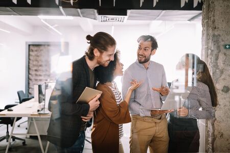 Collaboration and analysis by business people working in officeの写真素材