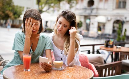 Desperate woman getting support from her best friend