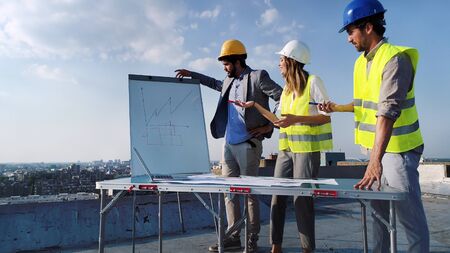 Picture of construction engineer working on building site