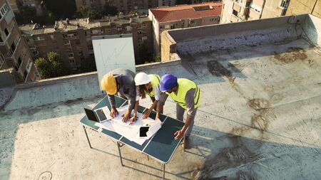 Picture of construction engineer working on building siteの写真素材