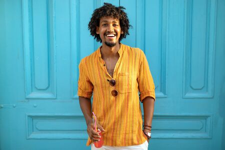 Close up portrait of a happy african american man smiling